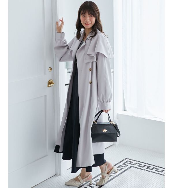 MAJESTICLEGON「ドレープフリルトレンチコート」|トレンチコート|