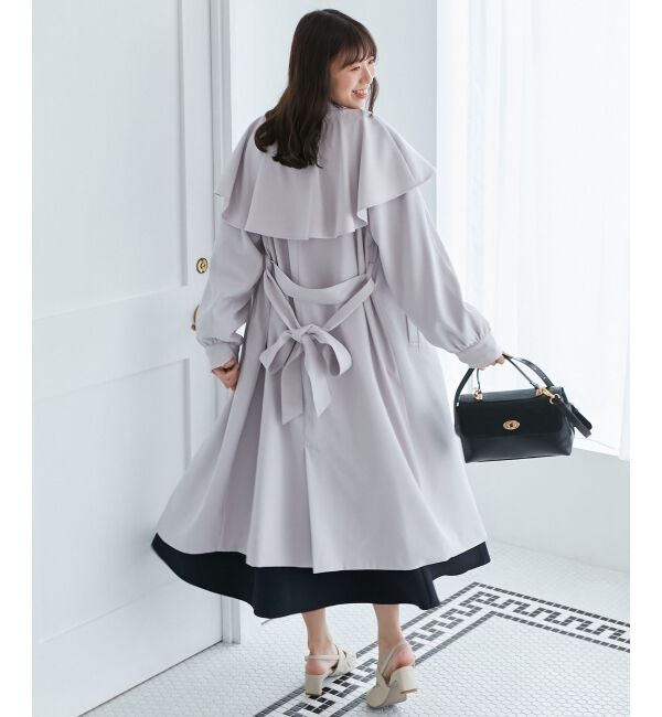 MAJESTICLEGON「ドレープフリルトレンチコート」|トレンチコート|