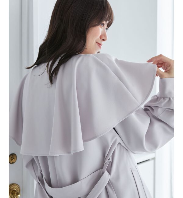 MAJESTICLEGON「ドレープフリルトレンチコート」|トレンチコート|