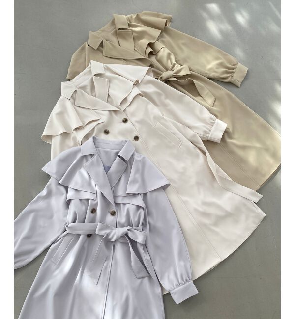 MAJESTICLEGON「ドレープフリルトレンチコート」|トレンチコート|