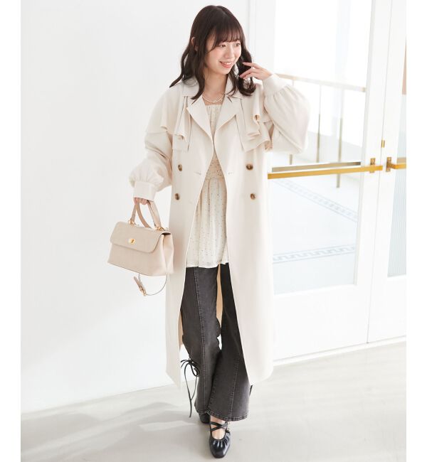 MAJESTICLEGON「ドレープフリルトレンチコート」|トレンチコート|