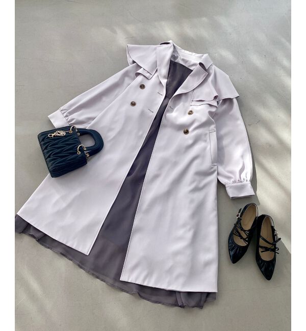 MAJESTICLEGON「ドレープフリルトレンチコート」|トレンチコート|