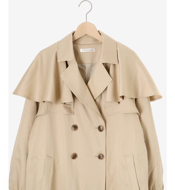 MAJESTICLEGON「ドレープフリルトレンチコート」|トレンチコート|
