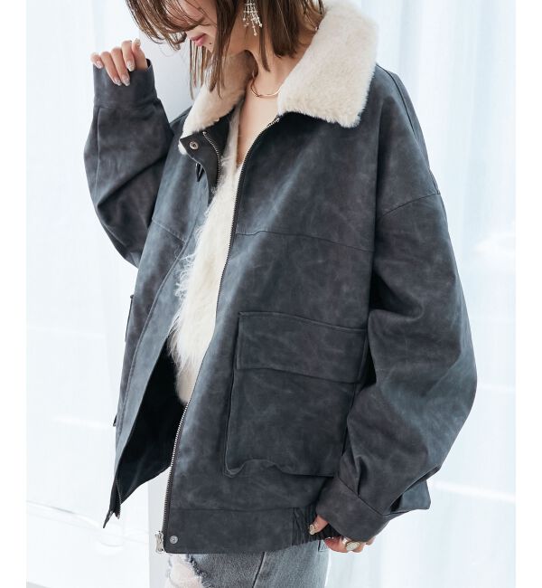  「ヴィンテージライク合皮ブルゾン」|ブルゾン・スタジャン|