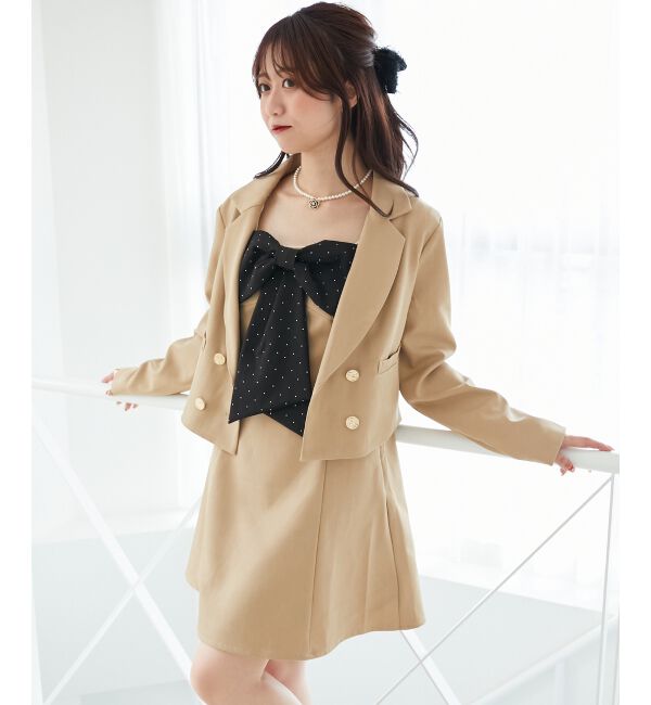  「キラキラビッグリボンミニワンピ」|ワンピース|