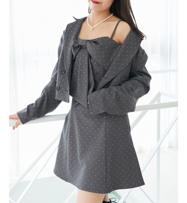  「キラキラビッグリボンミニワンピ」|ワンピース|