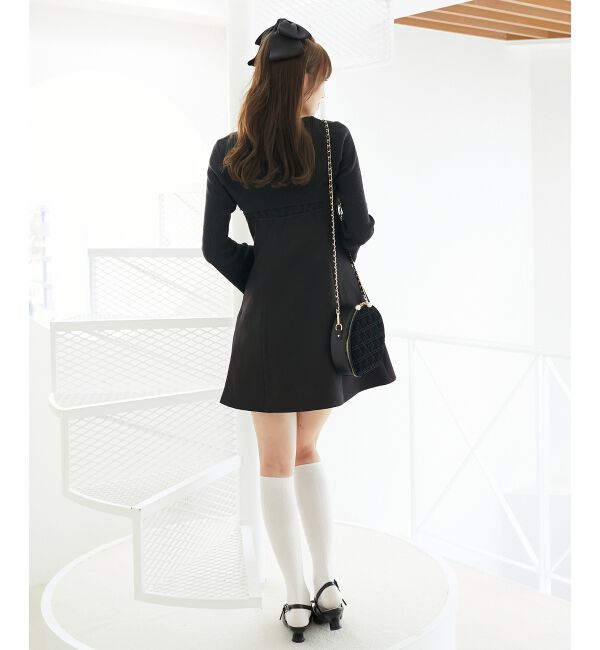  「キラキラビッグリボンミニワンピ」|ワンピース|