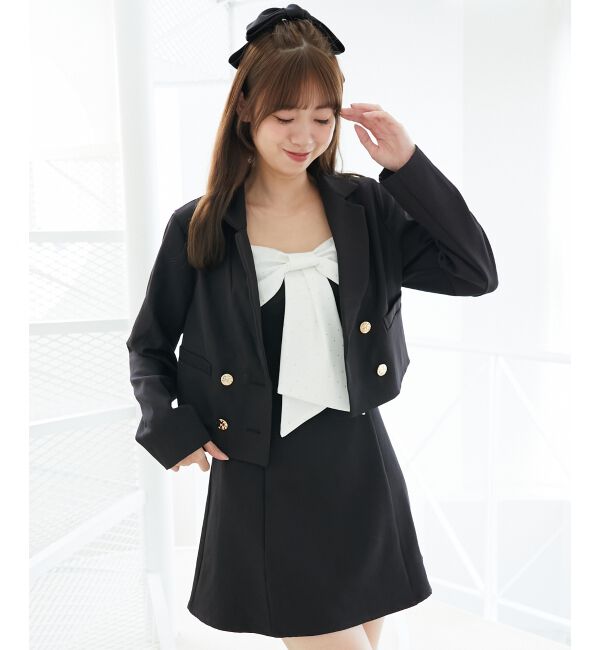  「キラキラビッグリボンミニワンピ」|ワンピース|