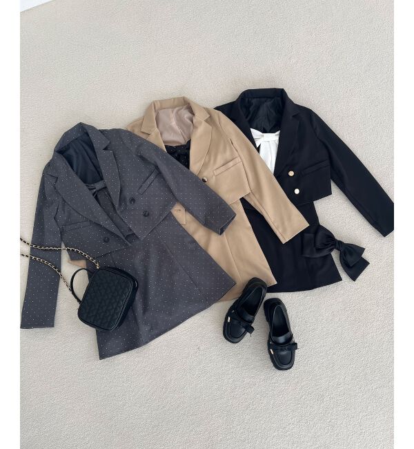  「キラキラビッグリボンミニワンピ」|ワンピース|