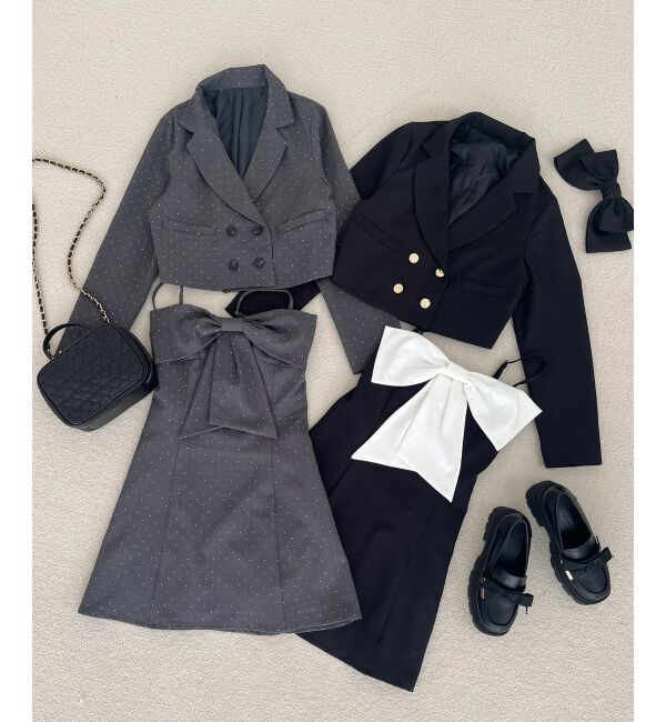  「キラキラビッグリボンミニワンピ」|ワンピース|