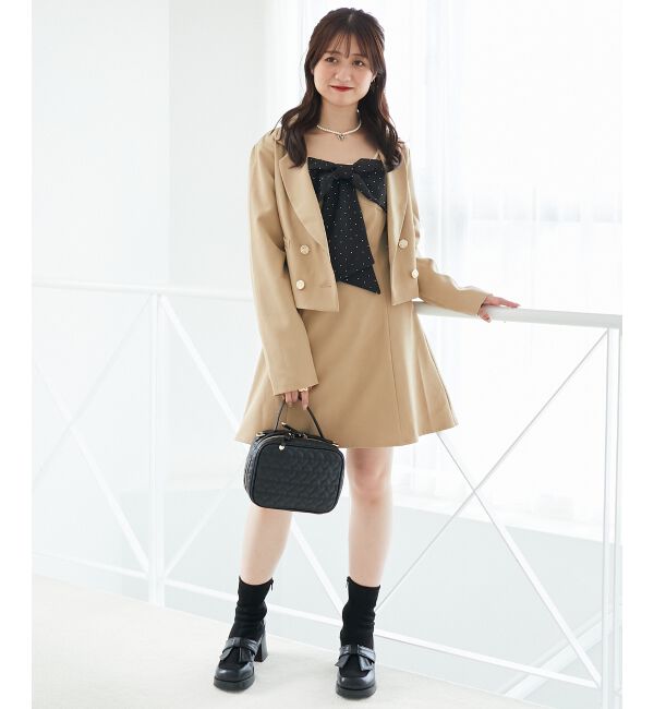  「キラキラビッグリボンミニワンピ」|ワンピース|