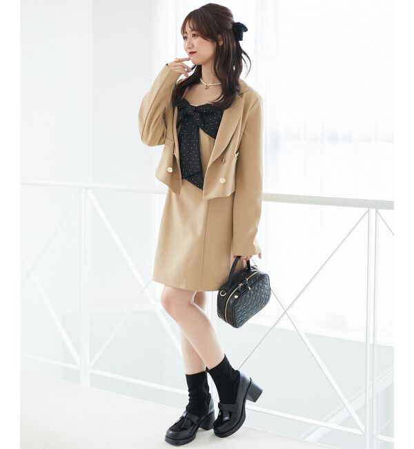  「キラキラビッグリボンミニワンピ」|ワンピース|