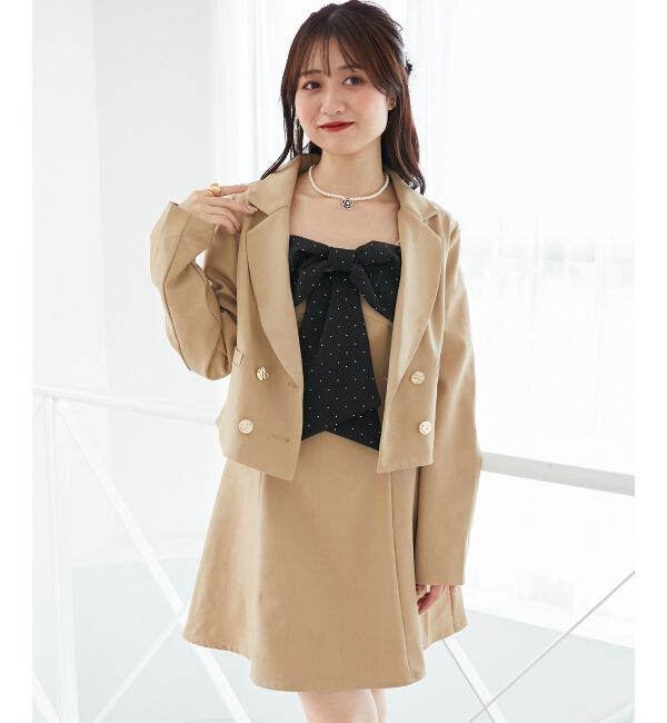  「キラキラビッグリボンミニワンピ」|ワンピース|