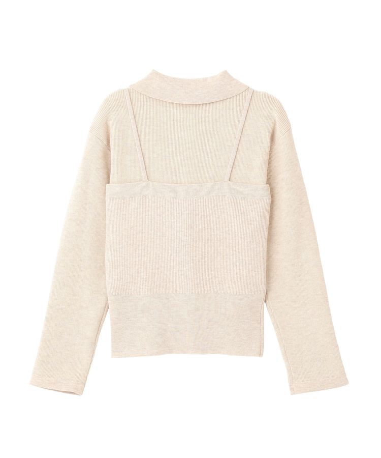 earth music&ecology「襟付きニットアンサンブル」|カーディガン|