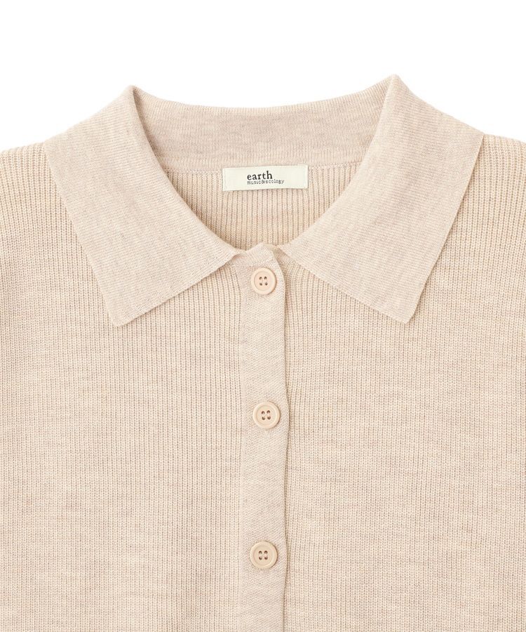 earth music&ecology「襟付きニットアンサンブル」|カーディガン|