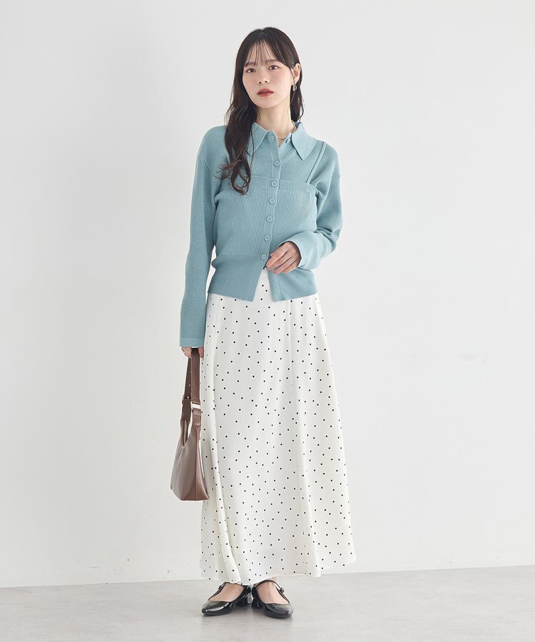 earth music&ecology「襟付きニットアンサンブル」|カーディガン|