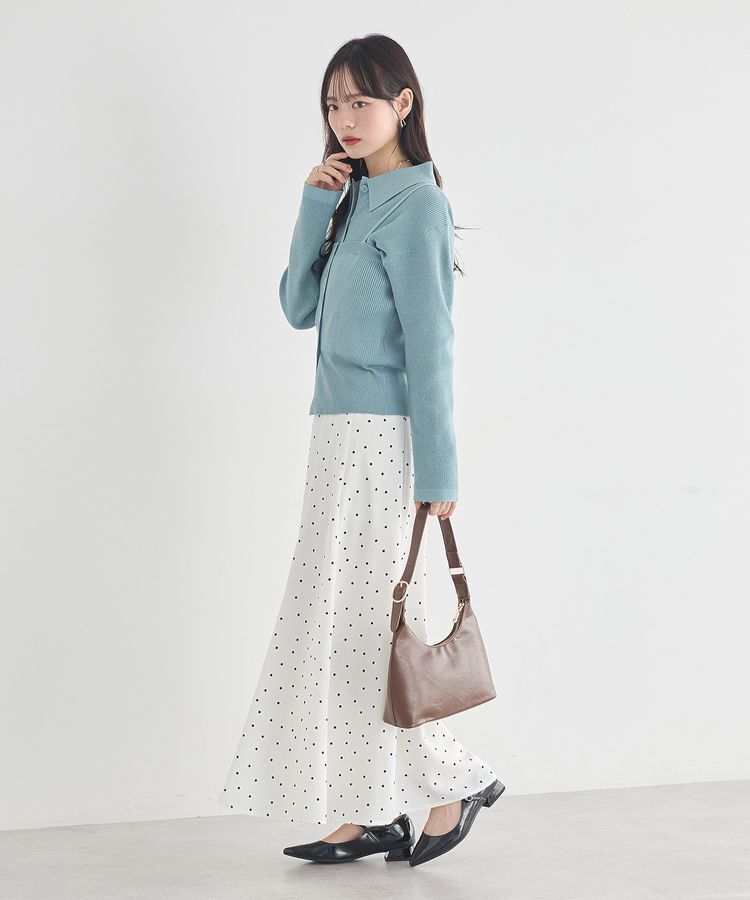 earth music&ecology「襟付きニットアンサンブル」|カーディガン|