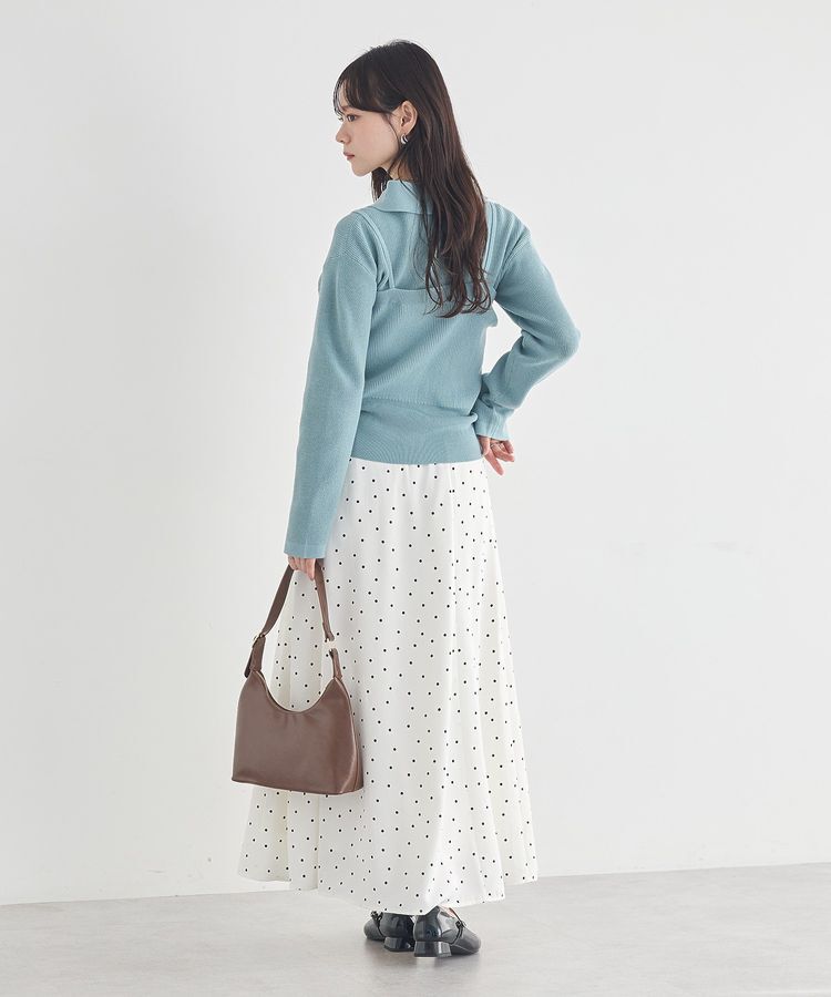 earth music&ecology「襟付きニットアンサンブル」|カーディガン|