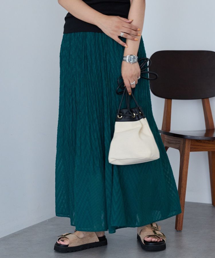 AMERICAN HOLIC「カットジャガードプリーツスカート」|スカート|Dark Green