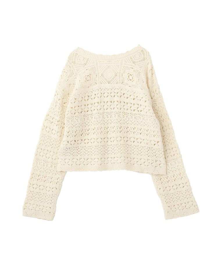 AMERICAN HOLIC「【前後2WAY】レース透かし編みニットカーディガン」|カーディガン|