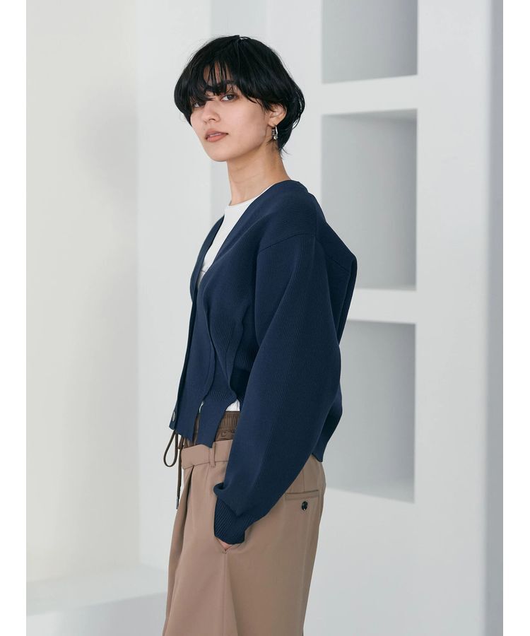 Editt by YECCA VECCA「タックスリットVネックカーディガン」|カーディガン|