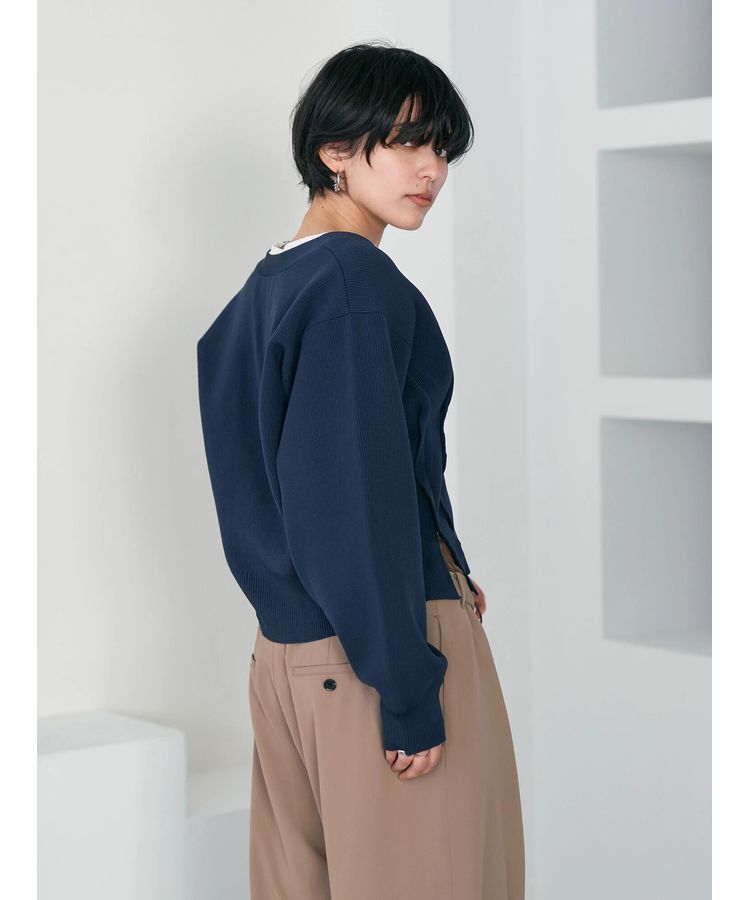 Editt by YECCA VECCA「タックスリットVネックカーディガン」|カーディガン|