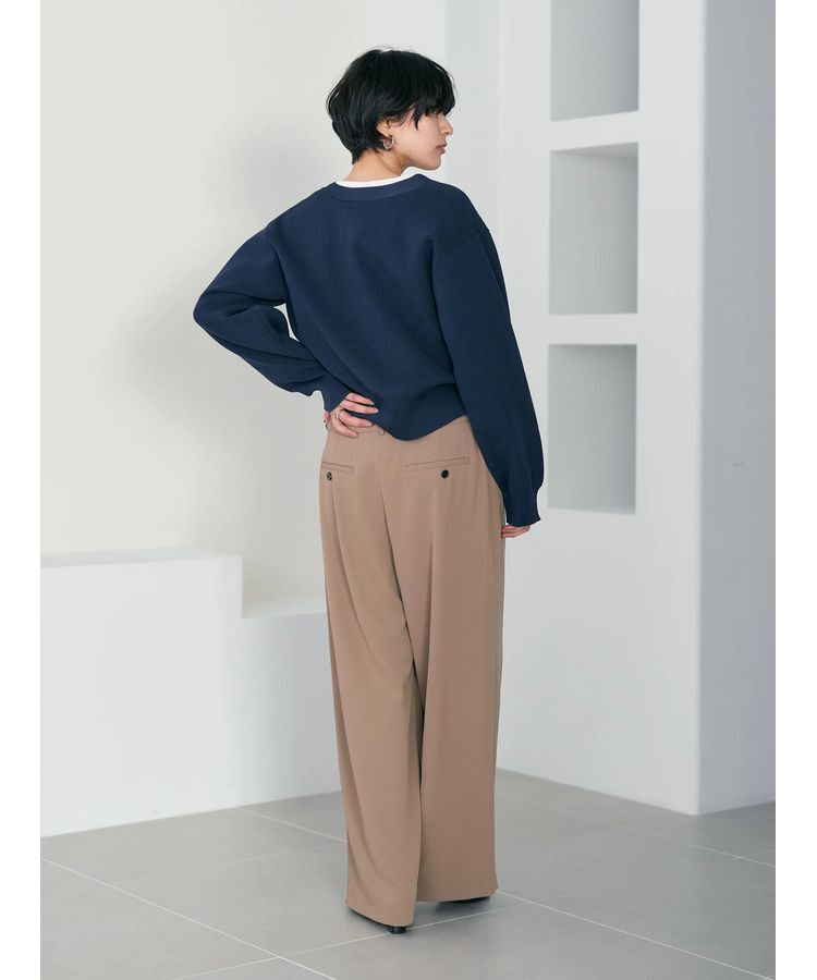 Editt by YECCA VECCA「タックスリットVネックカーディガン」|カーディガン|