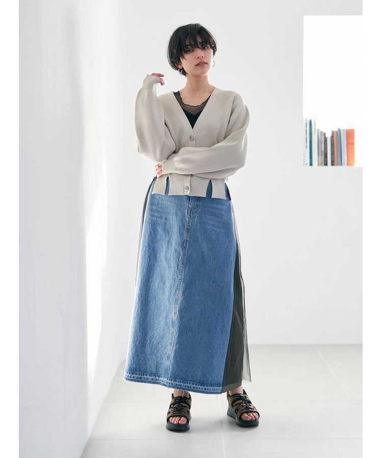 Editt by YECCA VECCA「タックスリットVネックカーディガン」|カーディガン|