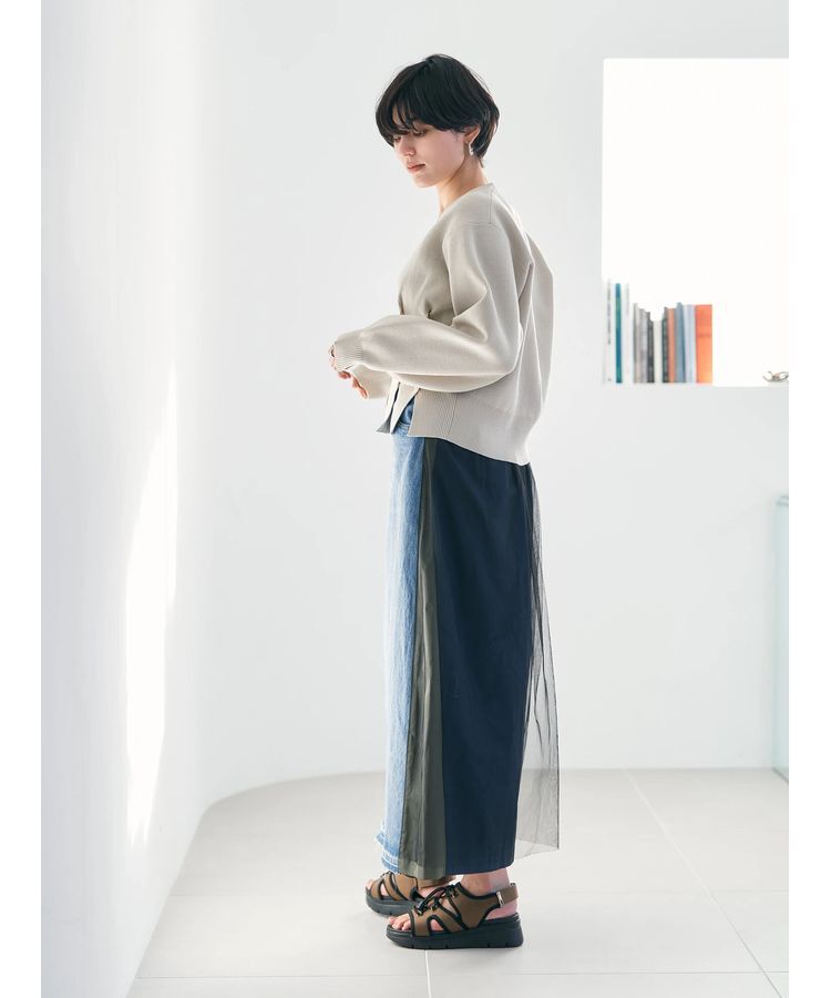 Editt by YECCA VECCA「タックスリットVネックカーディガン」|カーディガン|