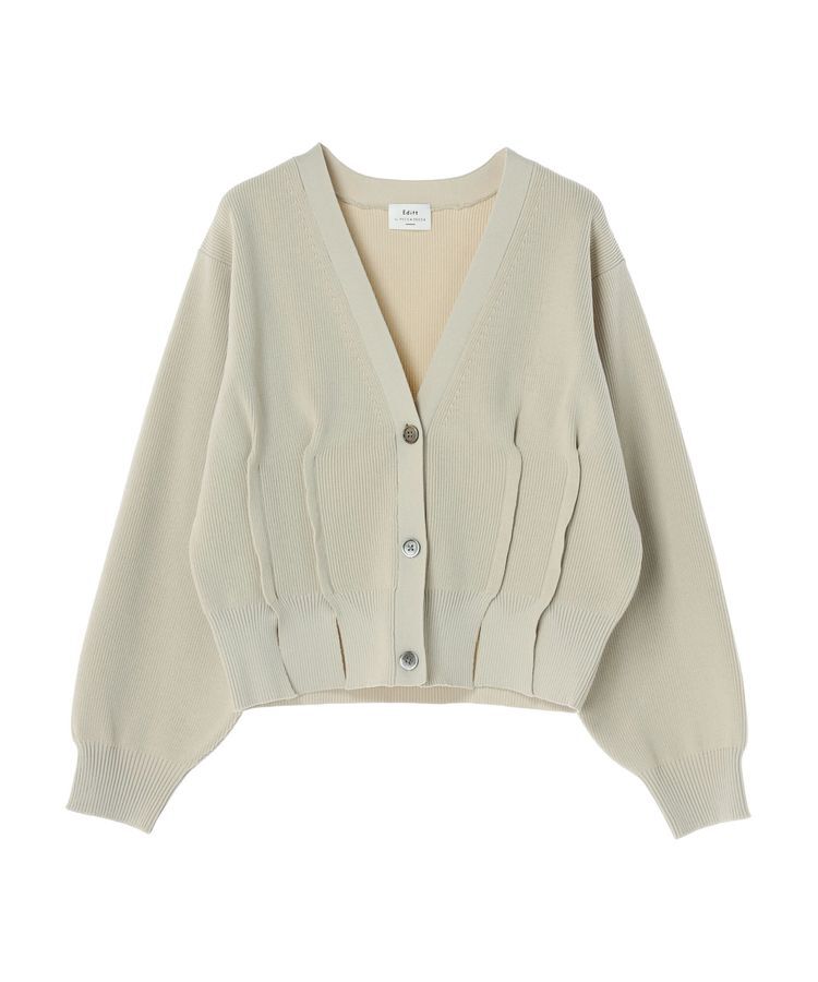 Editt by YECCA VECCA「タックスリットVネックカーディガン」|カーディガン|