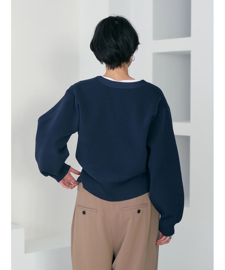 Editt by YECCA VECCA「タックスリットVネックカーディガン」|カーディガン|