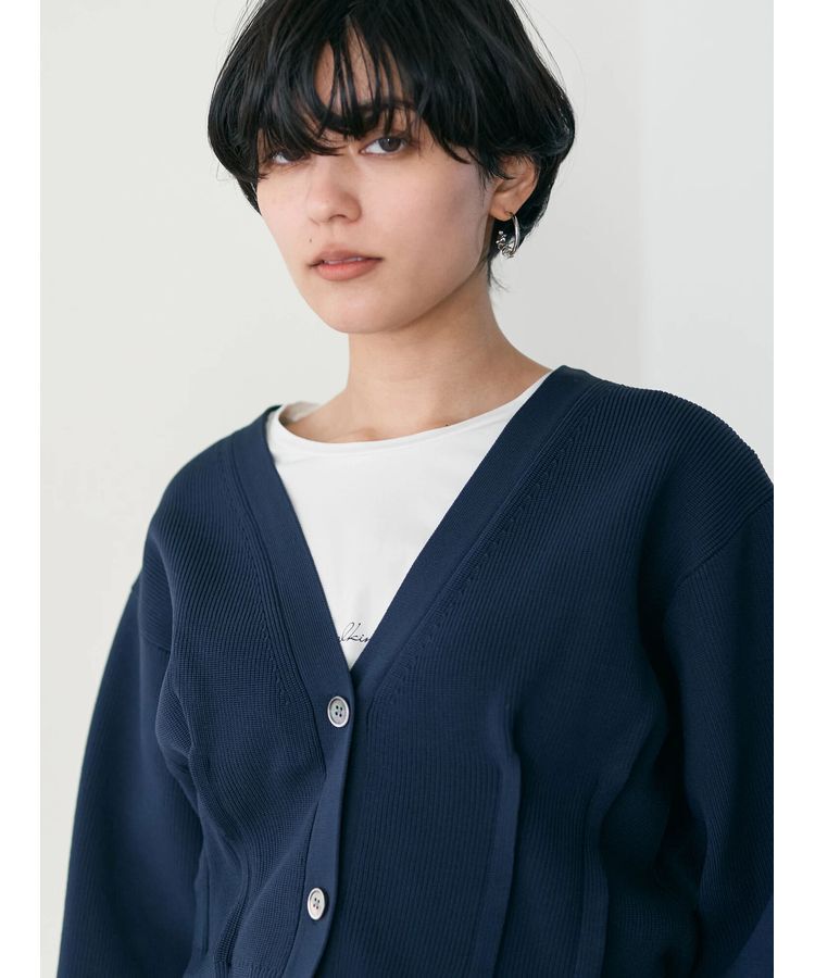 Editt by YECCA VECCA「タックスリットVネックカーディガン」|カーディガン|