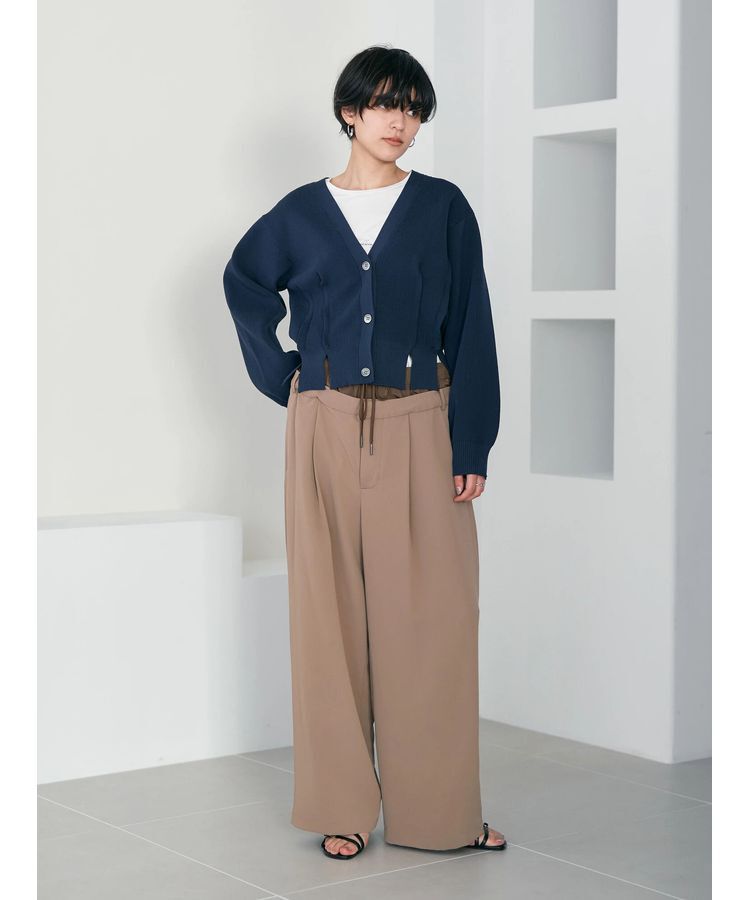 Editt by YECCA VECCA「タックスリットVネックカーディガン」|カーディガン|