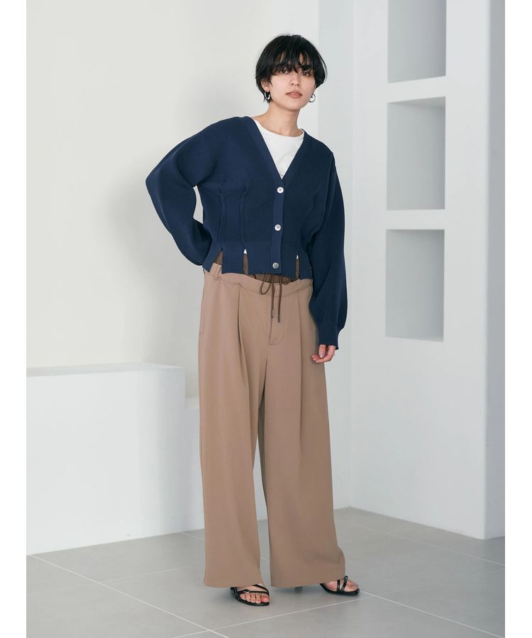 Editt by YECCA VECCA「タックスリットVネックカーディガン」|カーディガン|