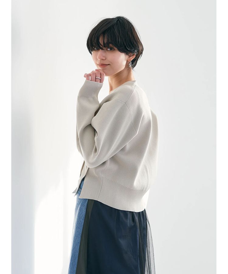 Editt by YECCA VECCA「タックスリットVネックカーディガン」|カーディガン|