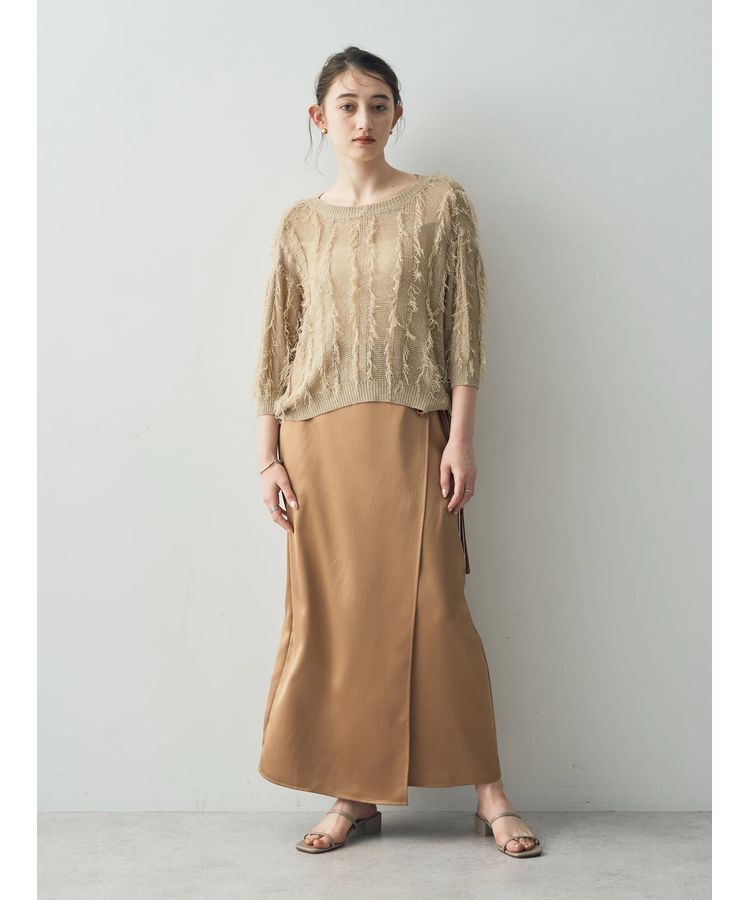 YECCA VECCA「2wayフリンジリボンニット」|ニット・セーター|