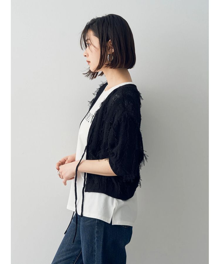 YECCA VECCA「2wayフリンジリボンニット」|ニット・セーター|