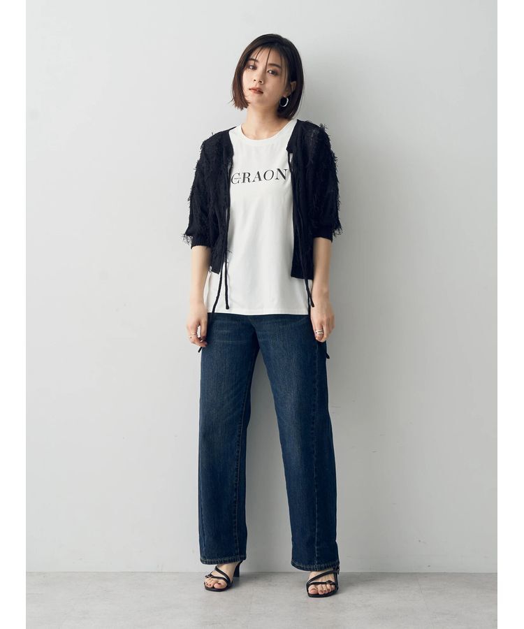 YECCA VECCA「2wayフリンジリボンニット」|ニット・セーター|