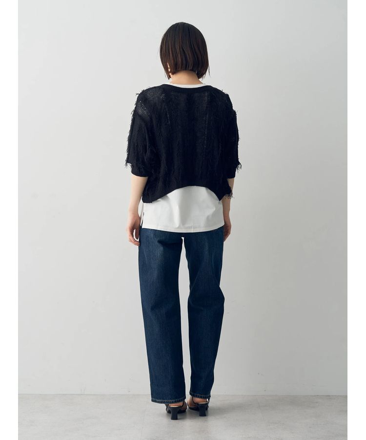 YECCA VECCA「2wayフリンジリボンニット」|ニット・セーター|