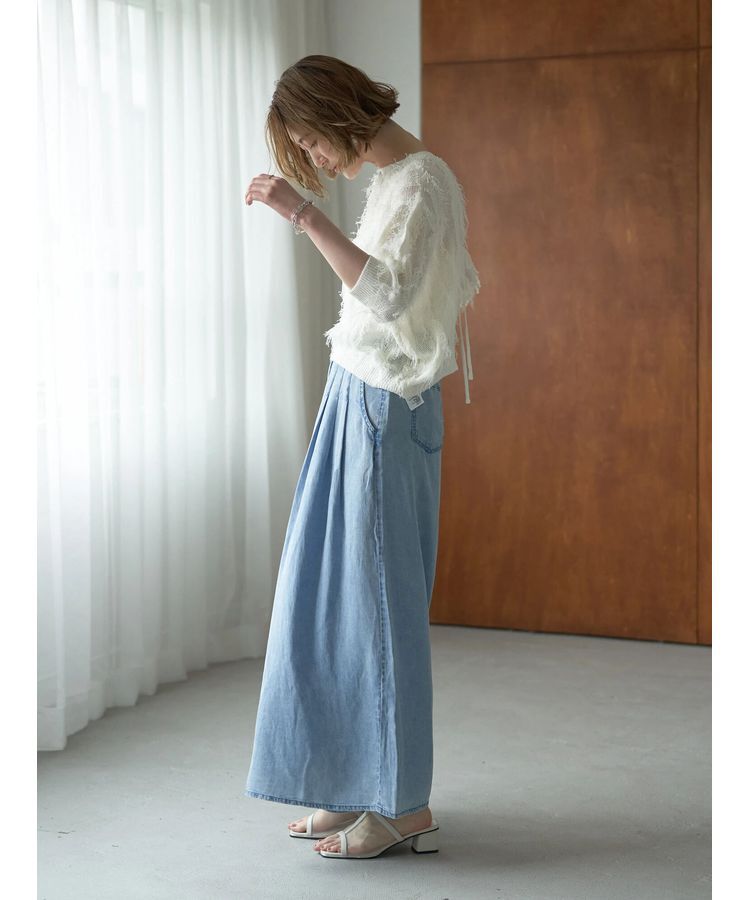 YECCA VECCA「2wayフリンジリボンニット」|ニット・セーター|