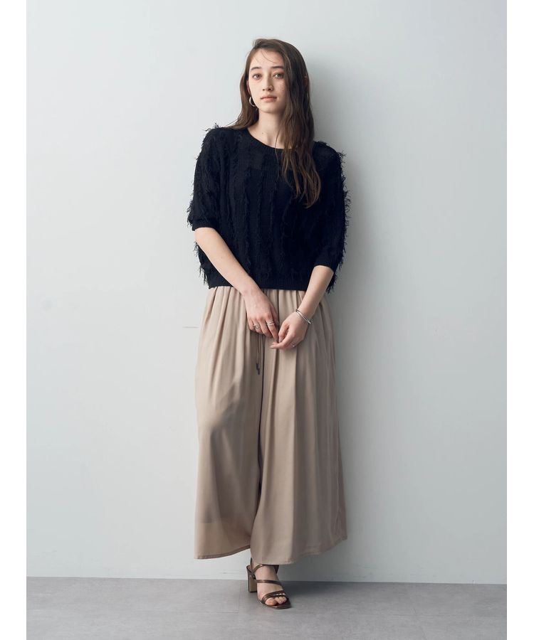 YECCA VECCA「2wayフリンジリボンニット」|ニット・セーター|