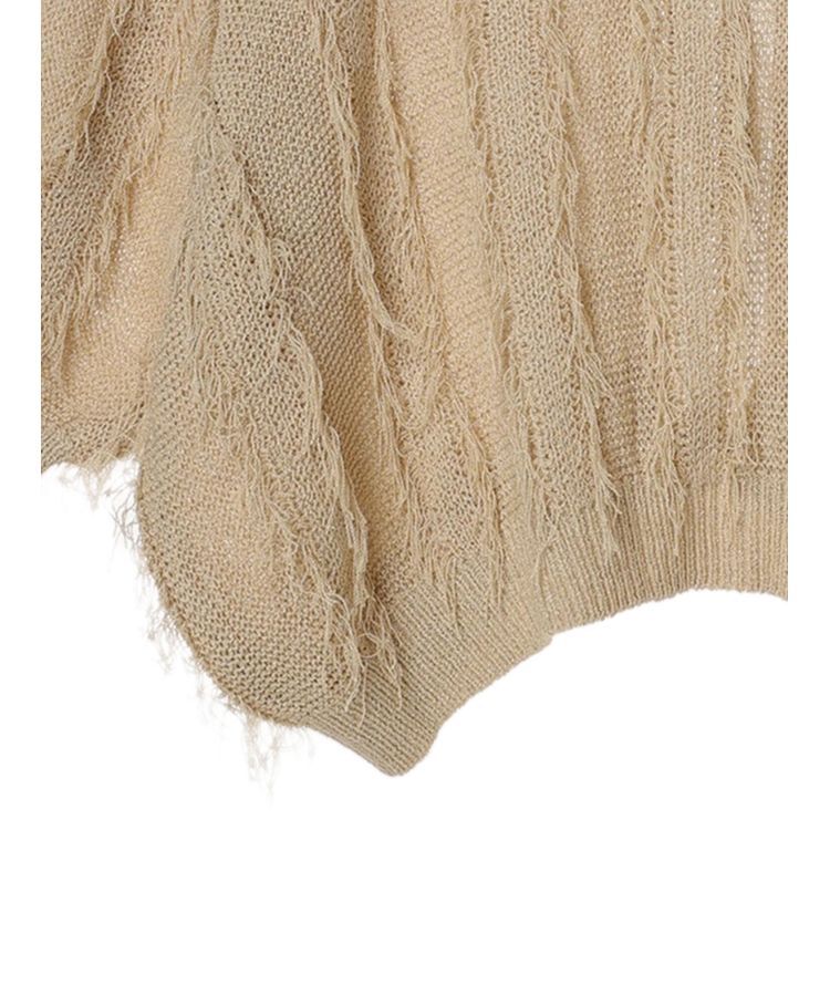 YECCA VECCA「2wayフリンジリボンニット」|ニット・セーター|