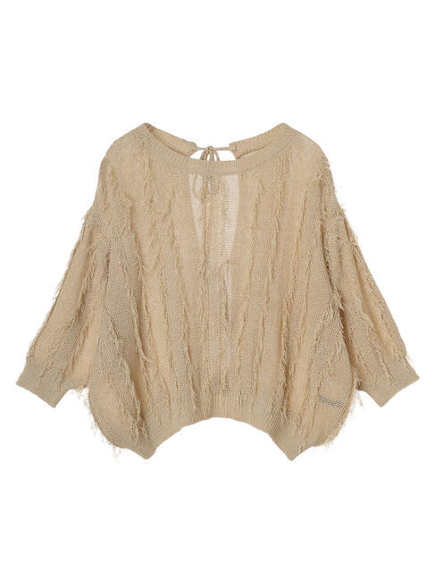 YECCA VECCA「2wayフリンジリボンニット」|ニット・セーター|