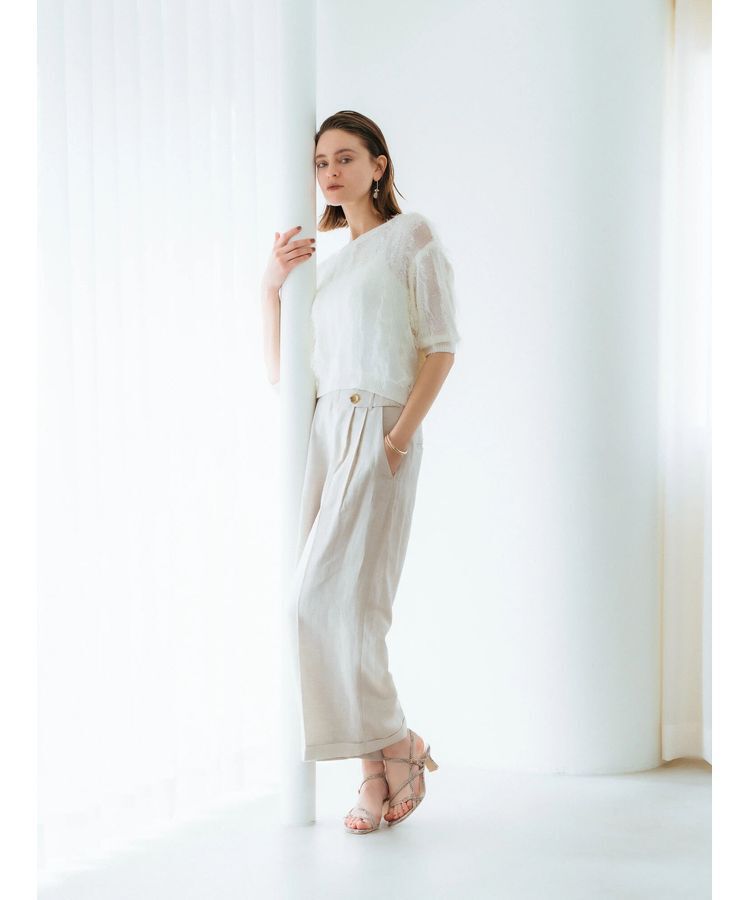 YECCA VECCA「2wayフリンジリボンニット」|ニット・セーター|