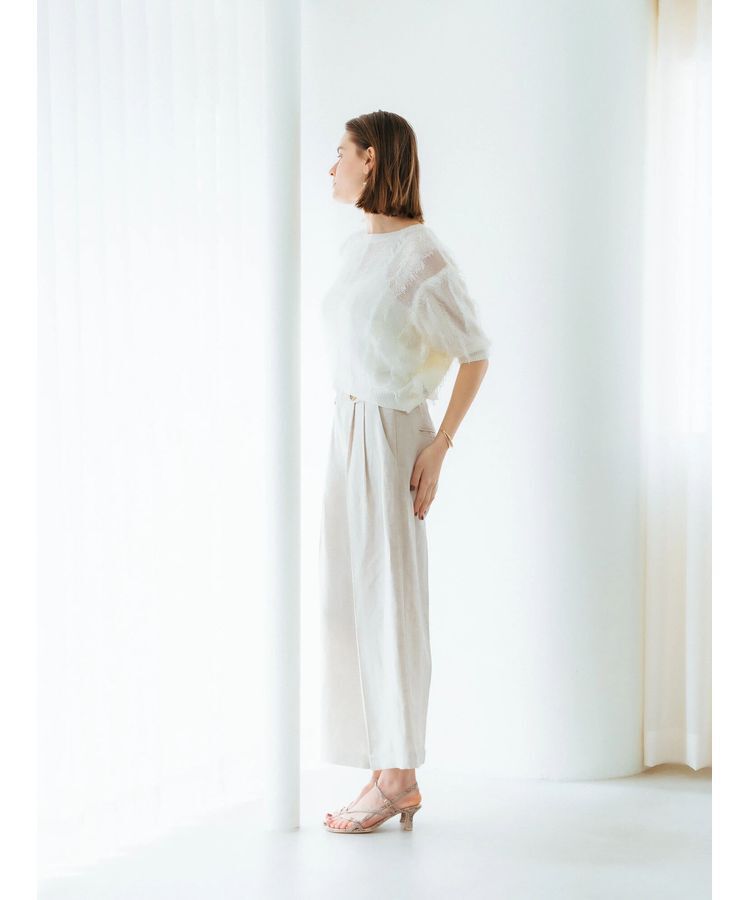 YECCA VECCA「2wayフリンジリボンニット」|ニット・セーター|