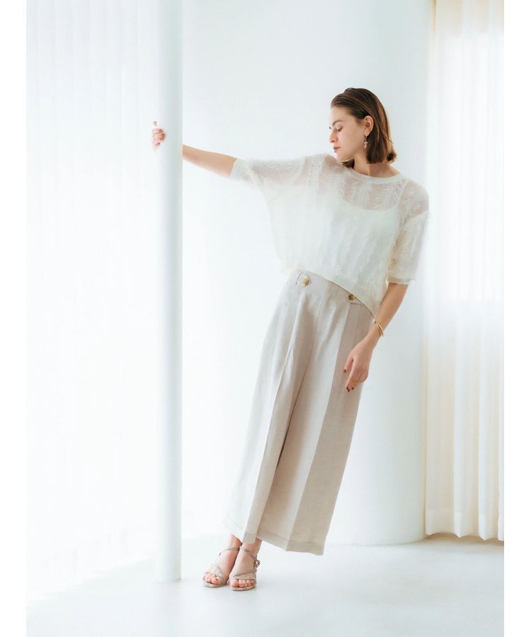 YECCA VECCA「2wayフリンジリボンニット」|ニット・セーター|