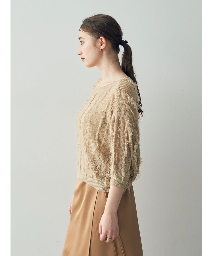 YECCA VECCA「2wayフリンジリボンニット」|ニット・セーター|