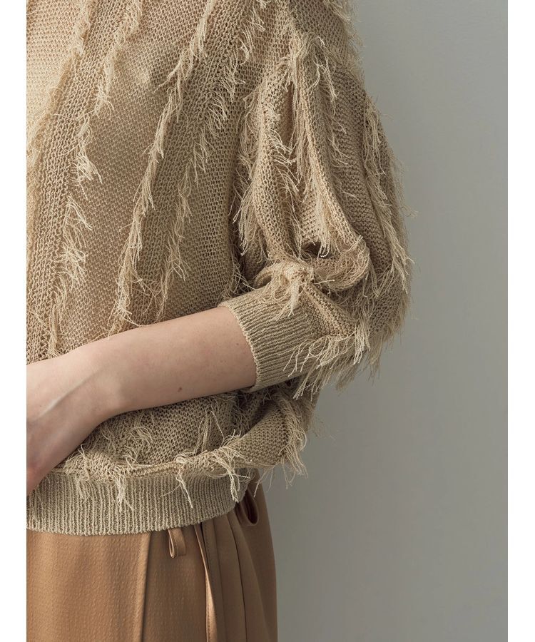 YECCA VECCA「2wayフリンジリボンニット」|ニット・セーター|
