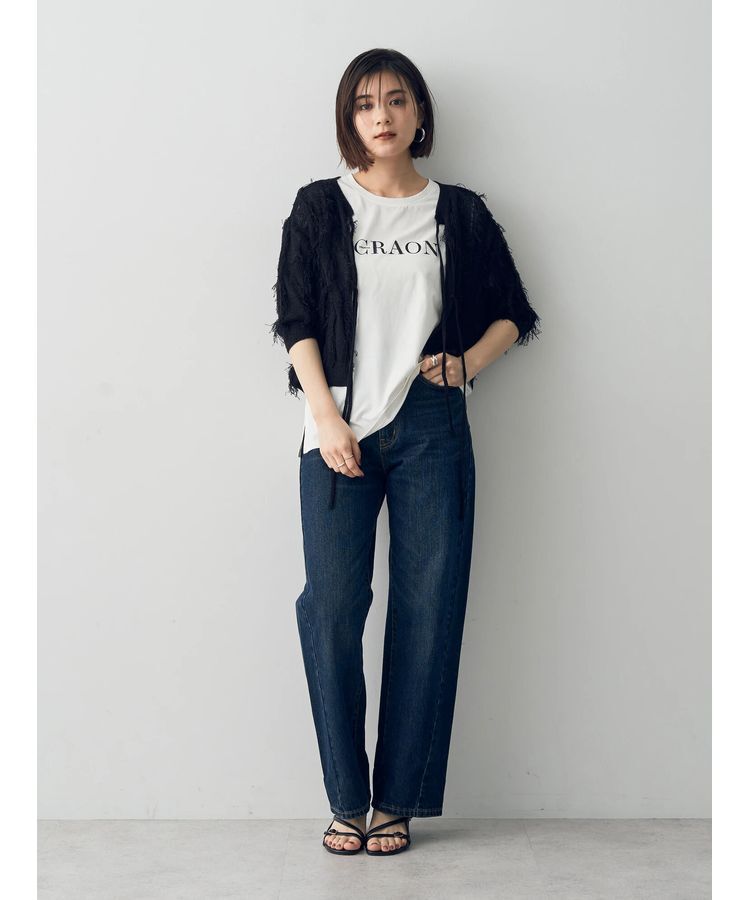 YECCA VECCA「2wayフリンジリボンニット」|ニット・セーター|