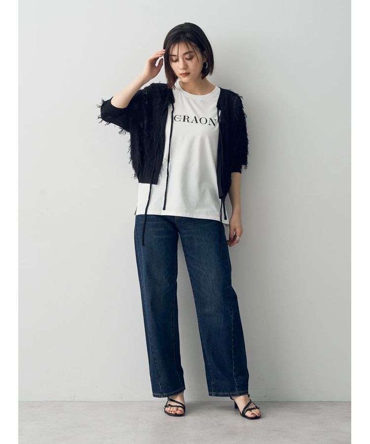 YECCA VECCA「2wayフリンジリボンニット」|ニット・セーター|